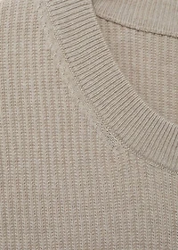Fine rib-knit cotton sweater