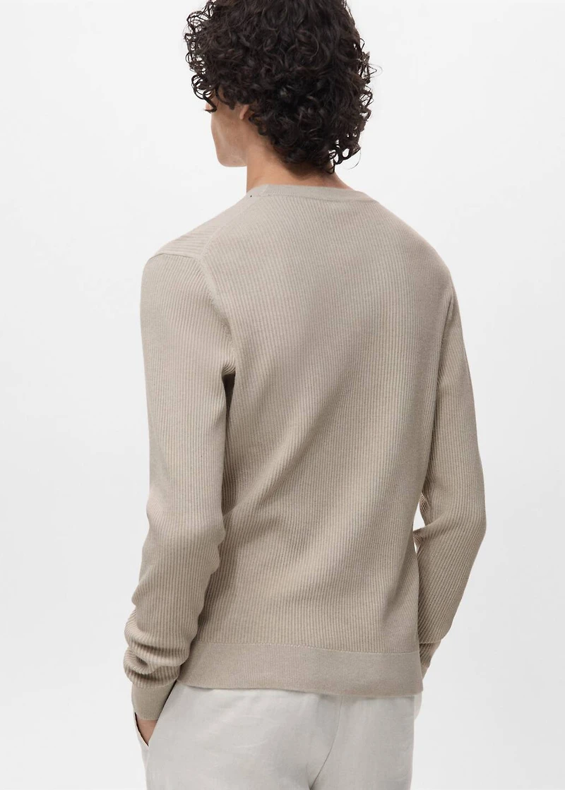 Fine rib-knit cotton sweater