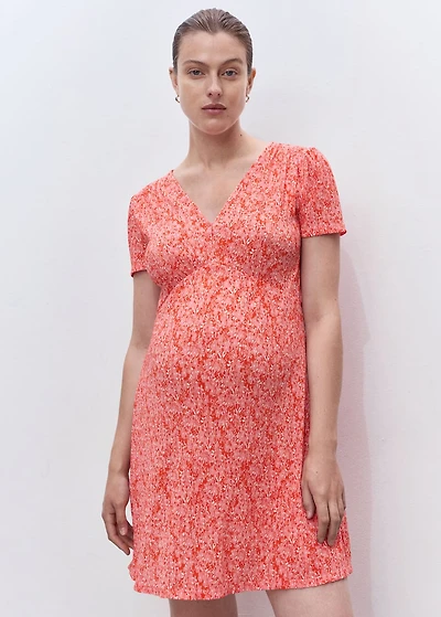 Maternity dress with floral texture