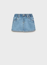 Paperbag denim skirt