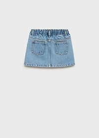 Paperbag denim skirt