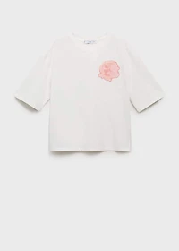 Cotton t-shirt with flower detail