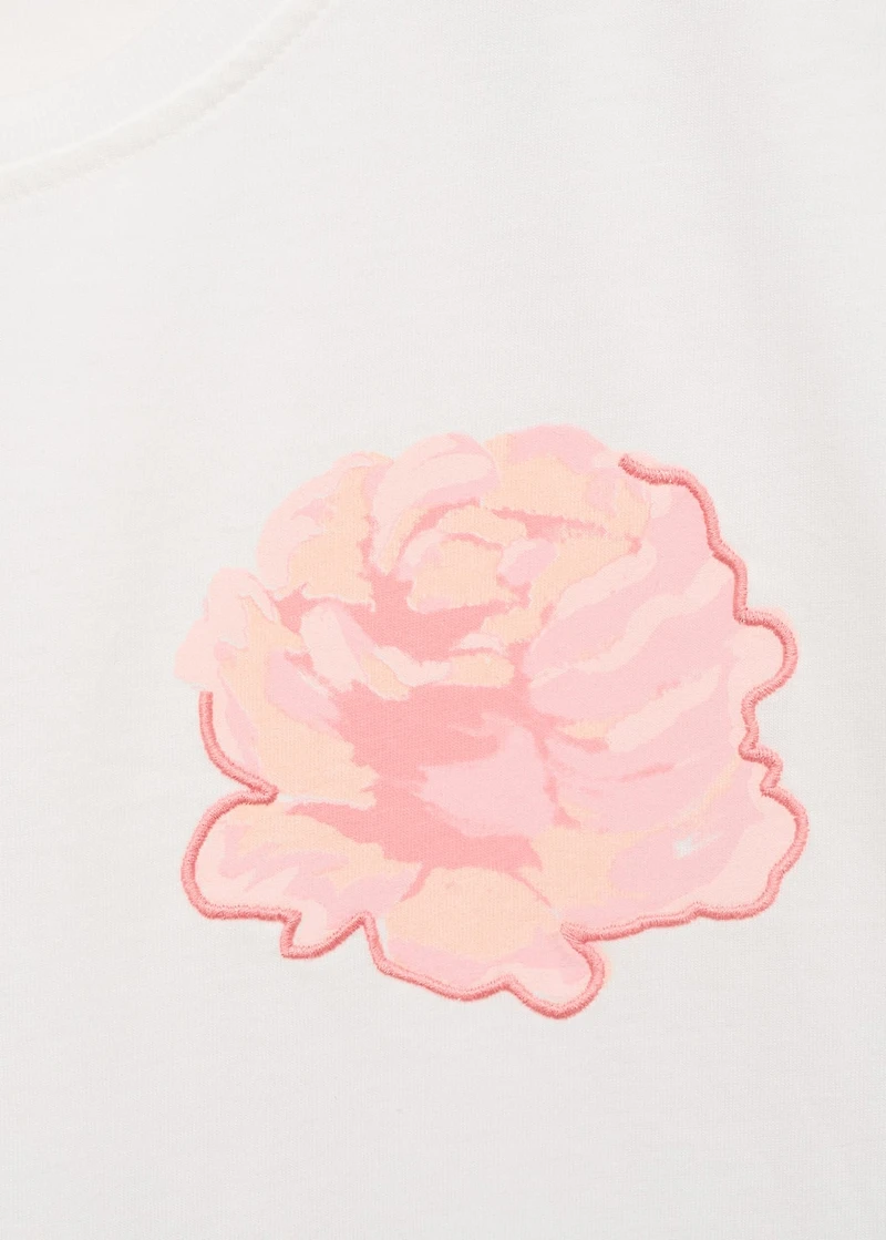 Cotton t-shirt with flower detail