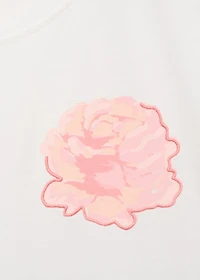 Cotton t-shirt with flower detail