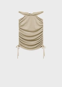 Lurex gathered skirt with cut-out