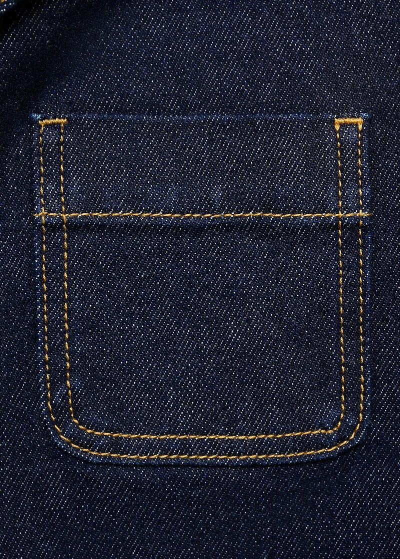 Fitted denim jacket with pockets