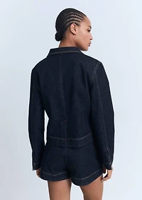 Fitted denim jacket with pockets