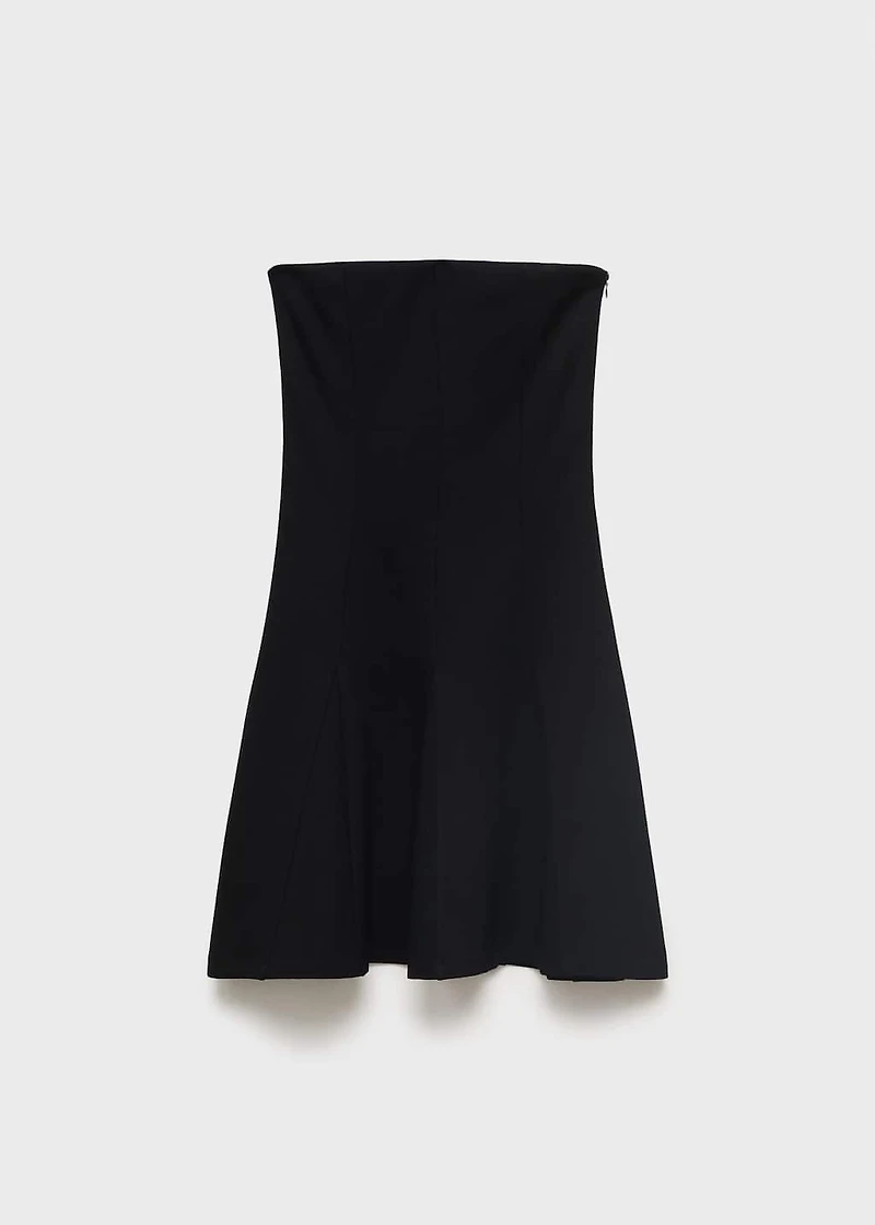 Strapless dress with pleats