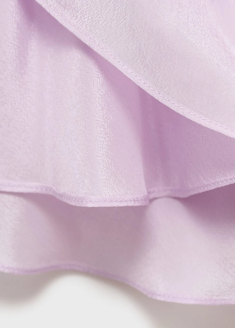 Gathered dress with satin finish