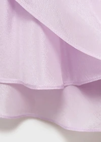 Gathered dress with satin finish