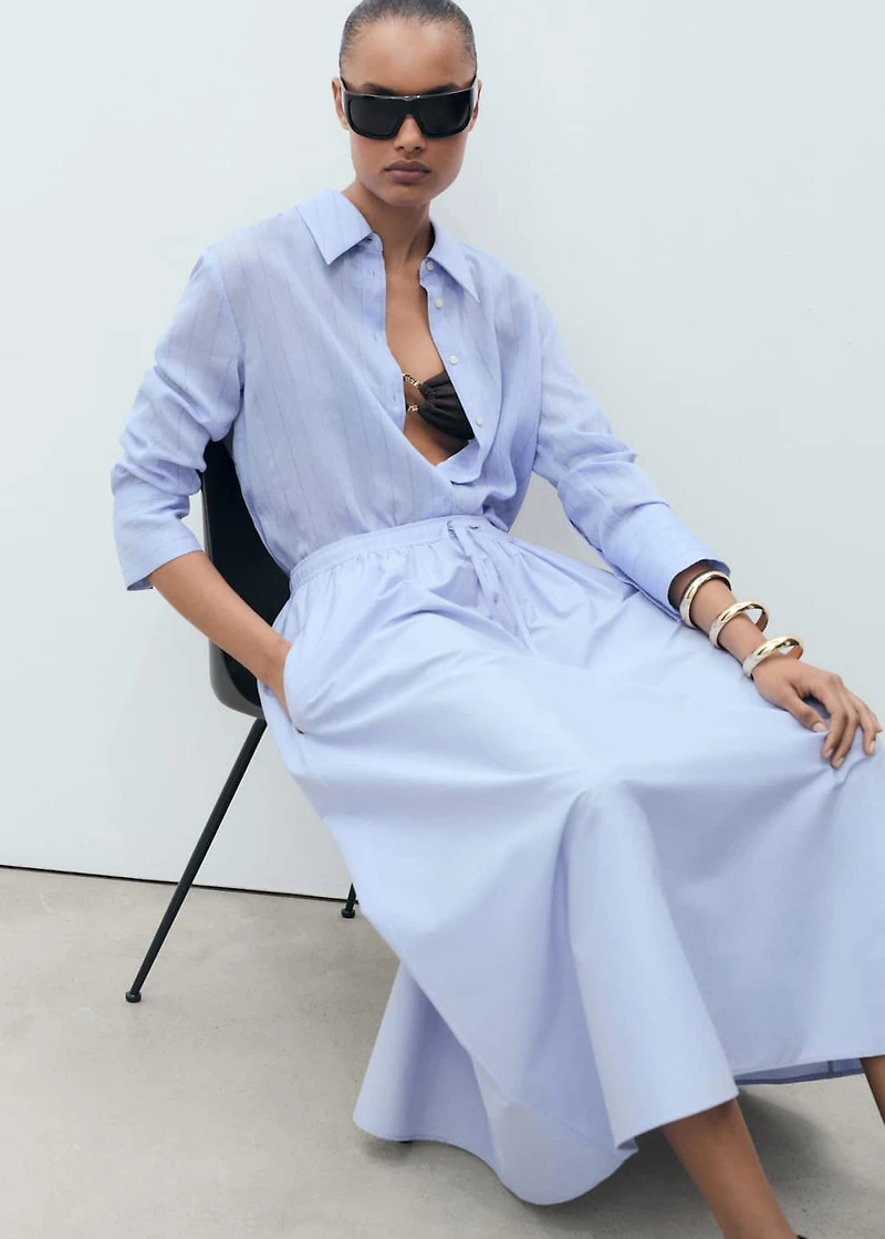 Flared cotton skirt