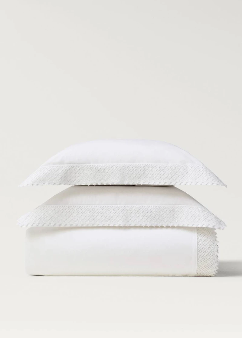 Lace-detail duvet cover for 90 cm bed