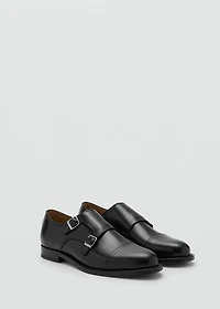 Double buckle leather shoe