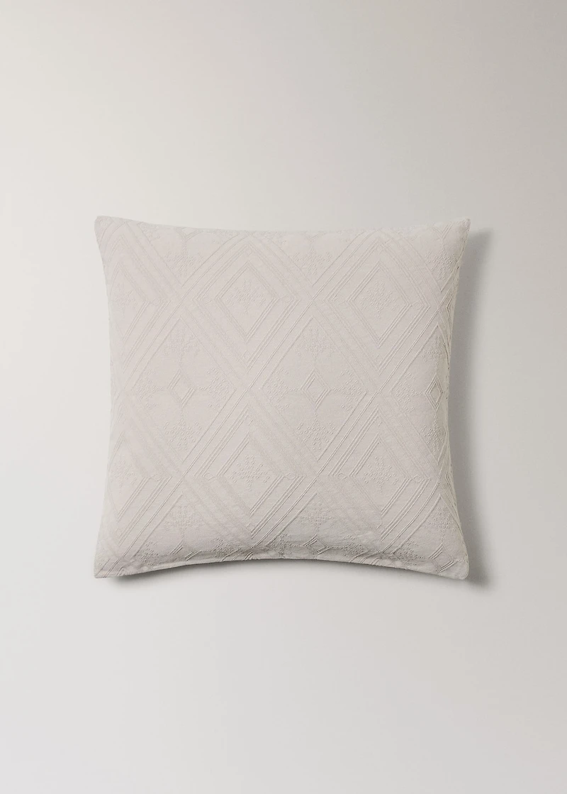 Cotton jacquard rhombus cushion cover 60x60 cm