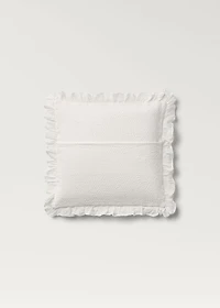 Cotton bed cushion cover with ruffle finish 50x50 cm