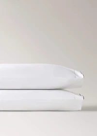Two 200-thread count percale cotton pillowcases 50x75cm