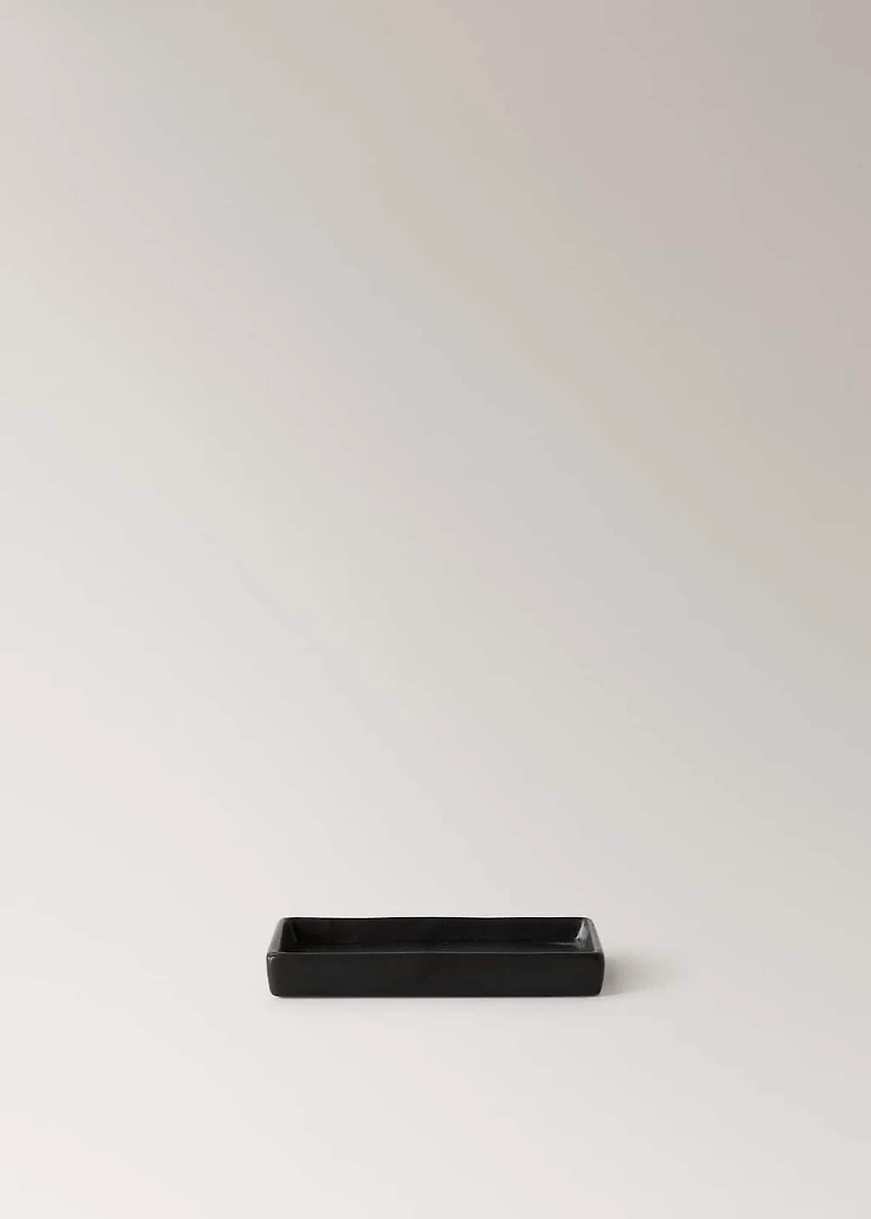 Matte-finish stoneware soap dish