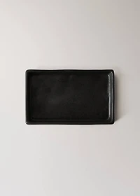 Matte-finish stoneware soap dish
