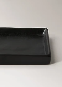 Matte-finish stoneware soap dish