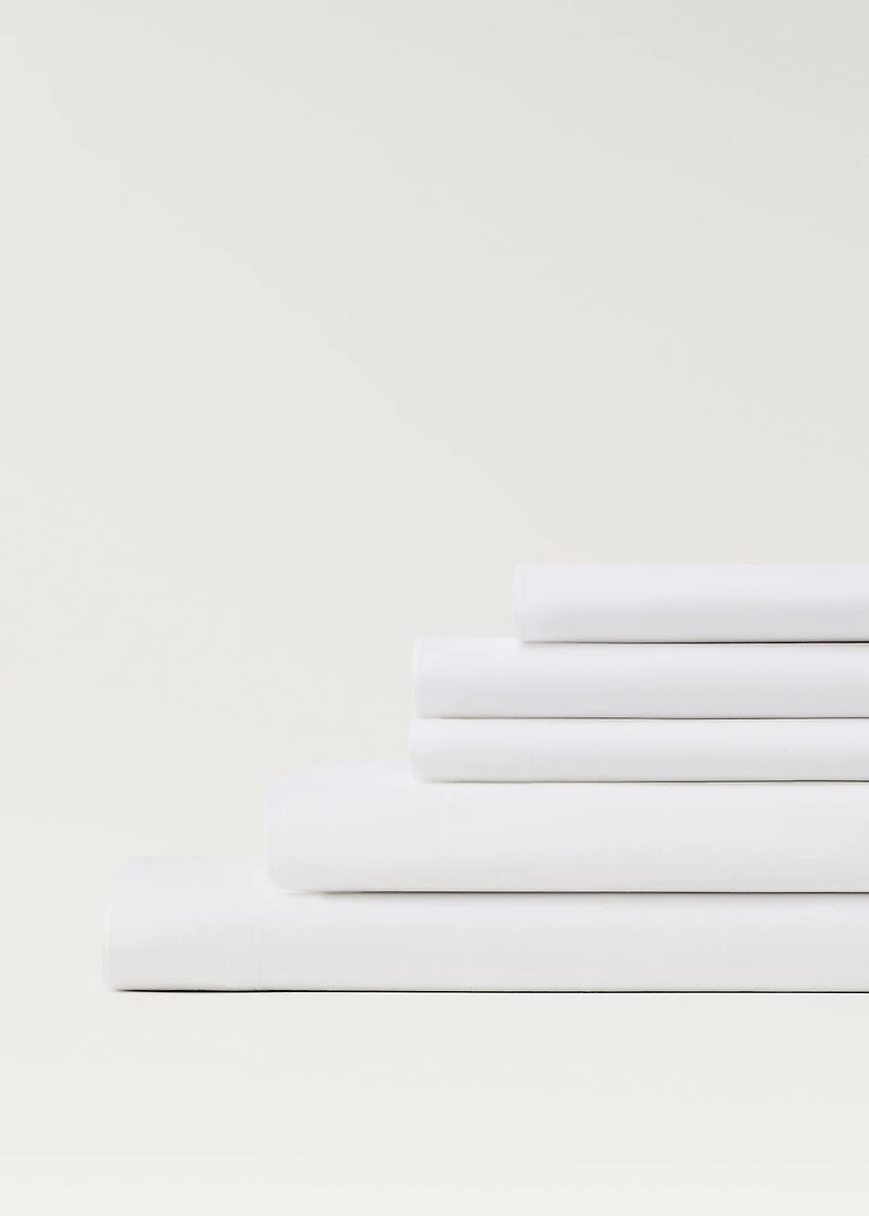 Percale cotton fitted sheet for 135/140 cm bed
