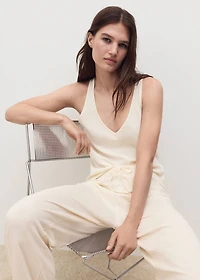 Cotton V-neck tank top