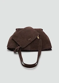 Suede mini shopper bag