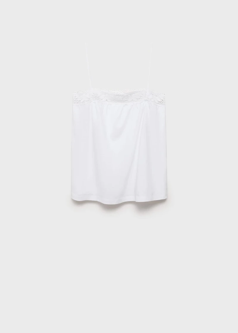 Cotton top with lace straps