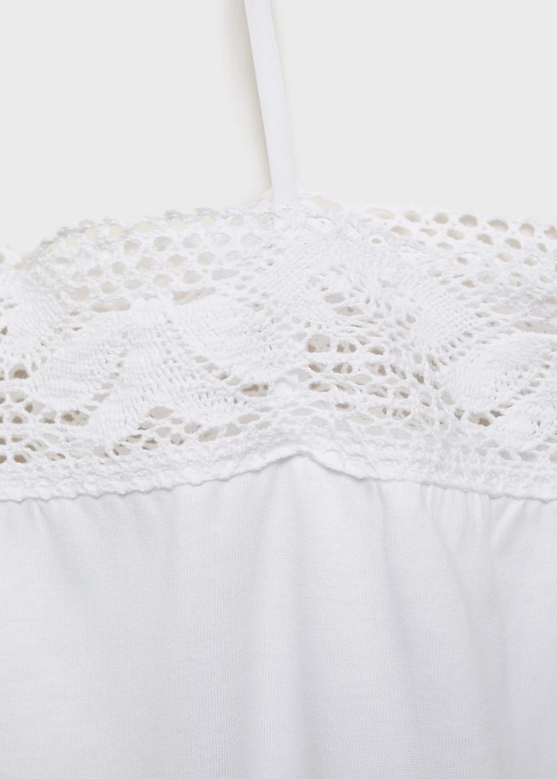 Cotton top with lace straps