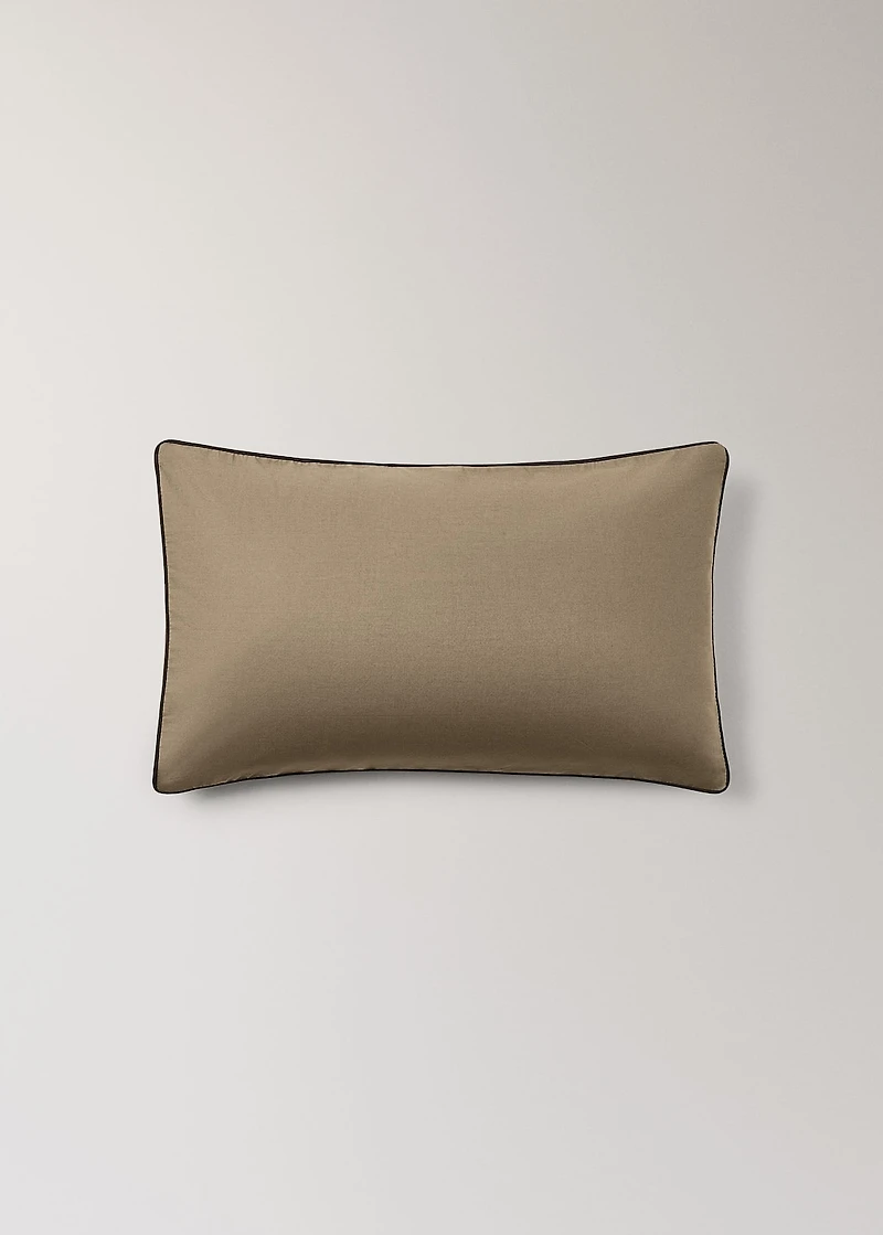 Reversible percale cotton pillowcase with contrasting piping 30x50 cm