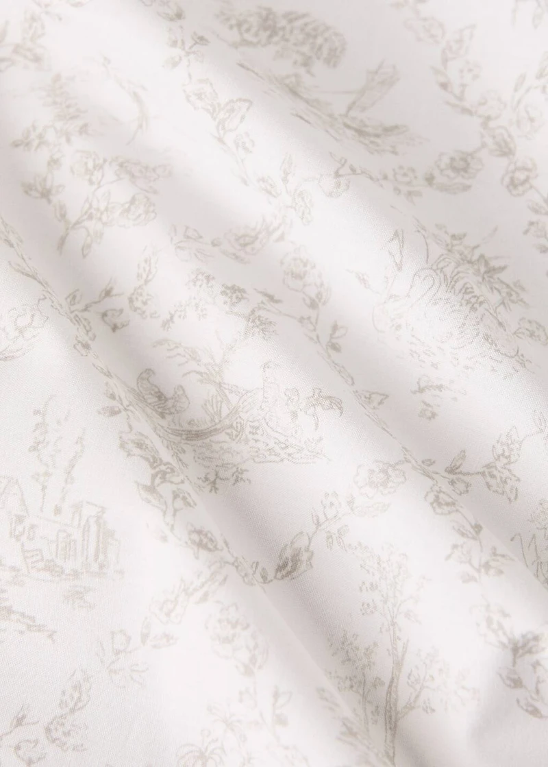 Toile de Jouy percale cotton top sheet for crib