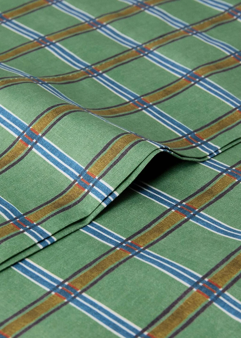 Percale cotton pillowcase with a plaid print 45x110 cm