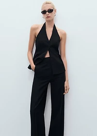 Straight mid-rise suit pants