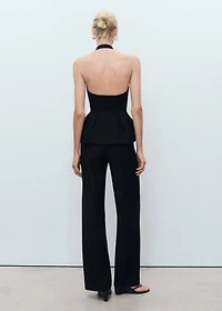 Straight mid-rise suit pants