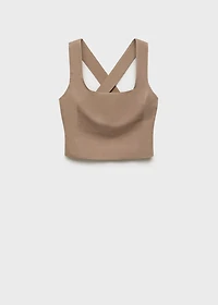 Linen-blend cross-back top