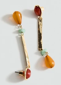 Long combined bead earrings