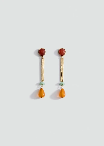 Long combined bead earrings