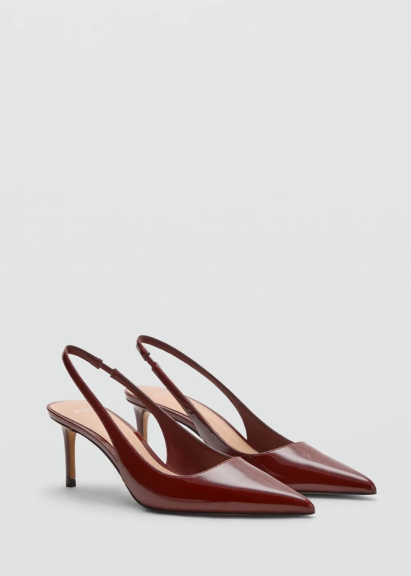 Patent heeled shoes
