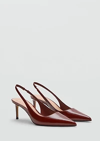Patent heeled shoes