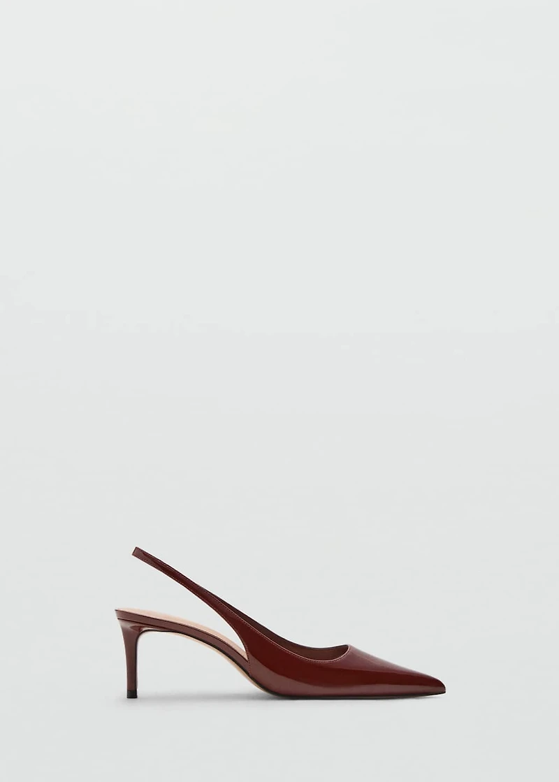 Patent heeled shoes