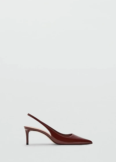 Patent heeled shoes