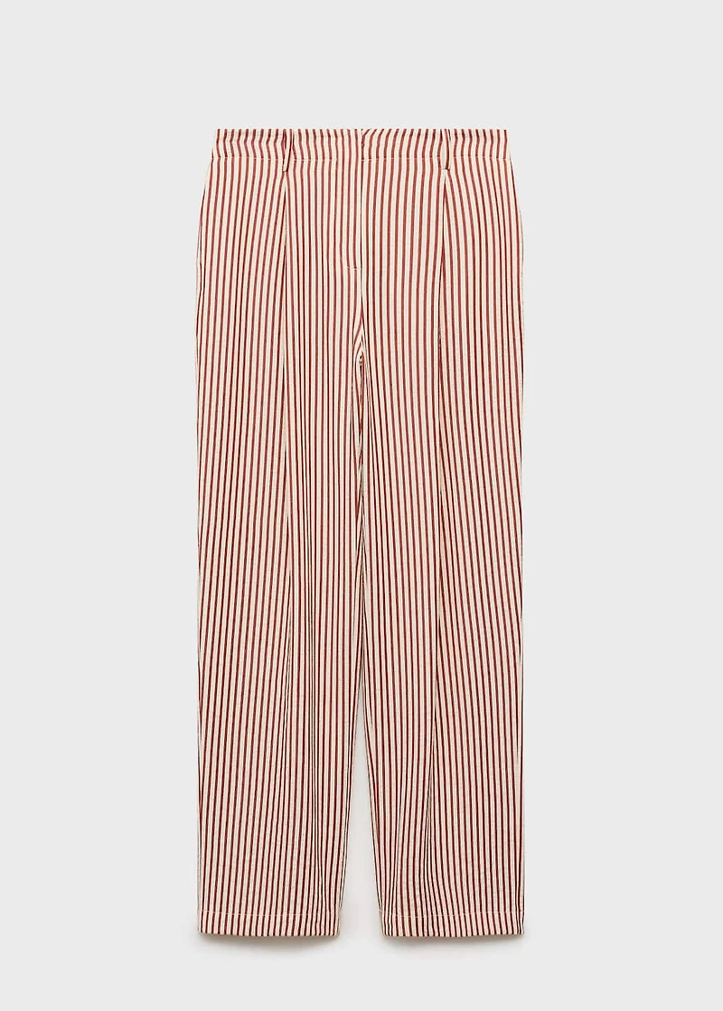 Pleated striped pants