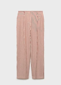 Pleated striped pants