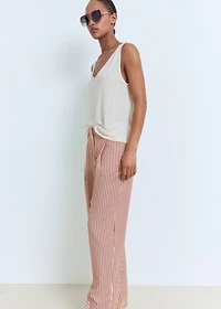 Pleated striped pants