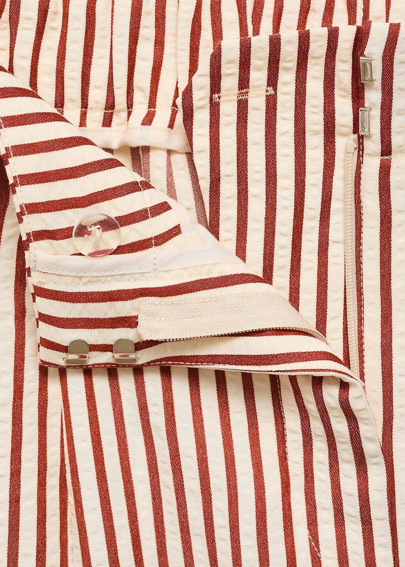 Pleated striped pants