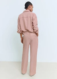 Pleated striped pants