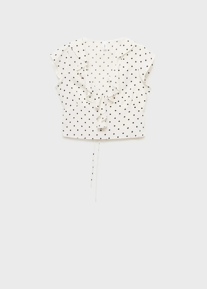 Polka-dot blouse with ruffles