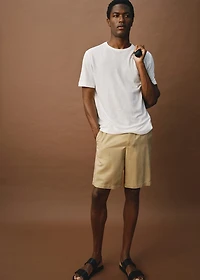 Linen-blend shorts with an elastic waistband