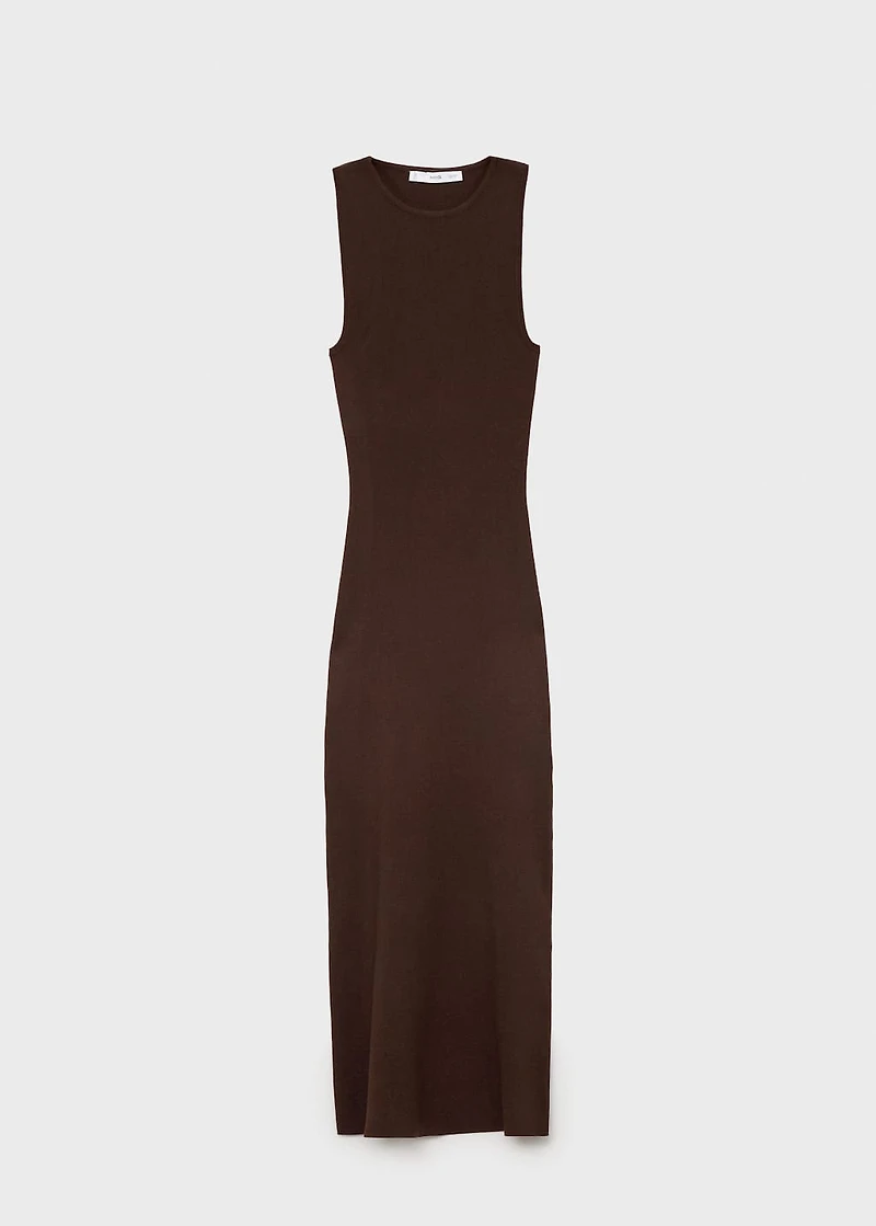 Halter-neck knitted dress