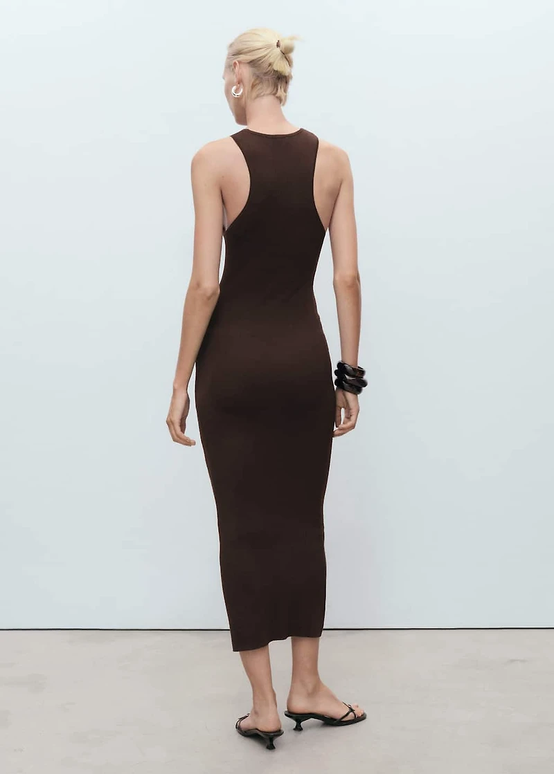 Halter-neck knitted dress