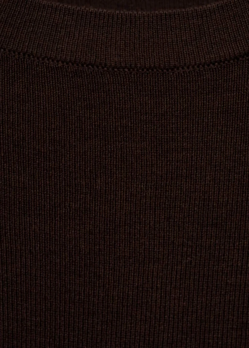 Short-sleeved knitted cotton sweater